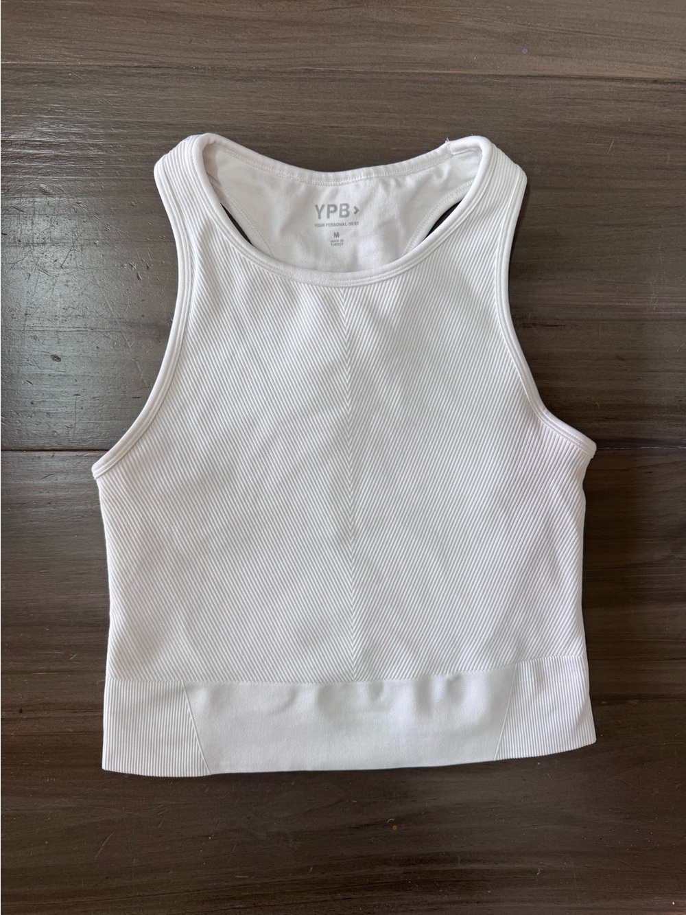 Abercrombie YPB White Ribbed Racerback Crop Tank Women’s M